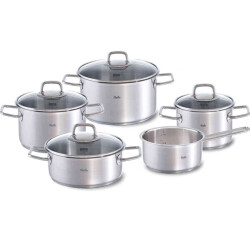 Fissler Viseo kookpannenset 5 delig rvs met glazen deksels