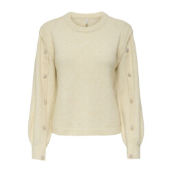 Only onlrene life ls button o-neck cs kn 15358576 egret
