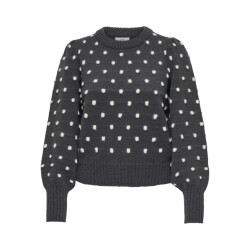 Jacqueline de Yong sigrid life l/s on puff pull knt 15304813 dark grey melange