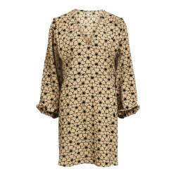 Object objdea l/s re v-neck short dress 14 23047662 tannin