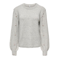 Only onlrene life ls button o-neck cs kn 15358576 light grey melange