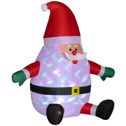 4goodz Oopblaasbare kerstman 180 cm met draaiende discobal verlichting
