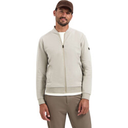 No Excess Sweater full zip college collar twi sand