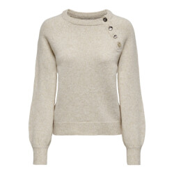 Only Onlemma life ls button oneck knt noos beige