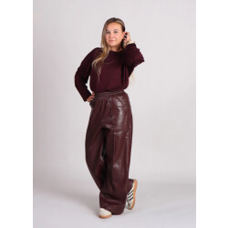 FRNCH Michaux lakleren broek bordeaux