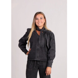 FRNCH Buds blouse knoopkraag denim