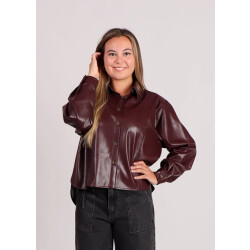 FRNCH Simone lakleren blouse bordeaux
