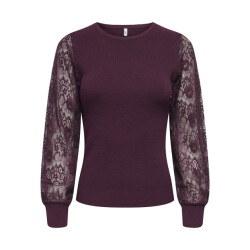Only Onlperry life ls mix o-neck knt bordeaux