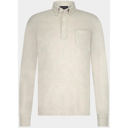 Bos Bright Blue Scotland blue polo lange mouw smith polo ls pique 25308sm41sb/190 pebble