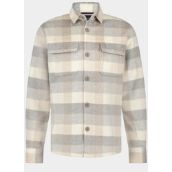 Bos Bright Blue Scotland blue casual hemd lange mouw august shirtjacket 25314au15sb/920 light grey