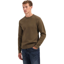 No Excess Pullover crewneck jacquard solid taupe