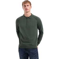 No Excess Pullover polo half zip solid dark green