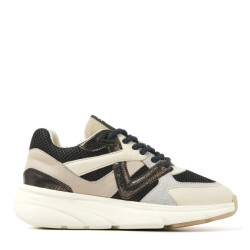 VIA VAI Vic kyro lame combi nero lage sneakers dames