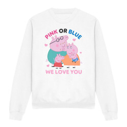 Peppa Pig Uniseks roze of blauwe we love you sweatshirt voor volwassenen