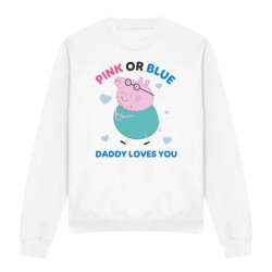 Peppa Pig Unisex adult roze of blauw papa varken houdt van jou sweatshirt