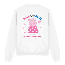 Peppa Pig Dames roze of blauw tante varken houdt van jou sweatshirt