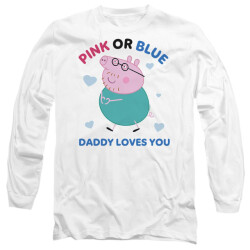 Peppa Pig Unisex volwassen roze of blauw papa houdt van jou t-shirt met lange mouwen