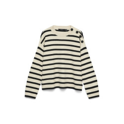 Vero Moda vmsaba ls o-neck button pullover ga 10310474 birch