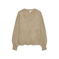 Vero Moda vmlefile ls v-neck pullover btq 10335268 silver mink