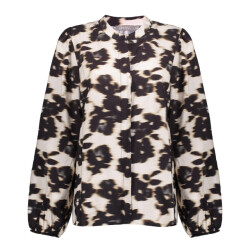 Geisha blouse flowers 53755-20 0 wool white/bla