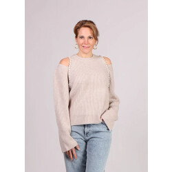 Co'Couture Rowcc rib pearl trui