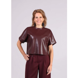 FRNCH Bazin lakleren top bordeaux