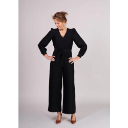 FRNCH Cardamom jumpsuit strikceintuur en pofmouw