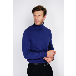 William de Faye Turtleneck sweater bleu nuit