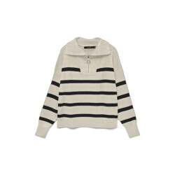 Vero Moda vmsaba stripe ls highneck blouse ga 10269246 birch stripes