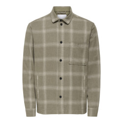 Only & Sons onsaiden checked twill shirt frml 22035467 walnut