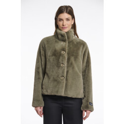 Rino & Pelle single breasted fake fur jacket vie.7002511 green ash