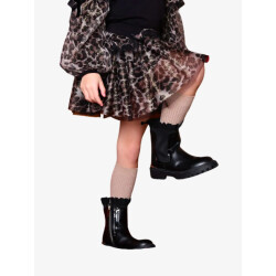 Angels Face Meisjes rok georgian tulle leopard zwart