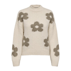 Jacqueline de Yong Jdykilian flower ls pullover knt ecru dessin