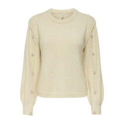 Only Onlrene life ls button o-neck cs knt off-white