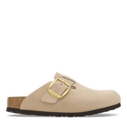 Birkenstock boston big buckle nubuck geen dames