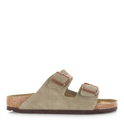 Birkenstock arizona slippers taupe platte sandalen unisex