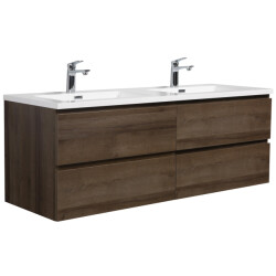 Badplaats Badkamermeubel set angela 140cm bruin badmeubel met wastafel
