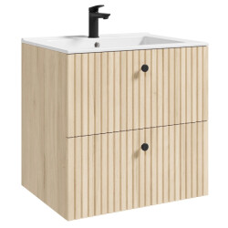 Badplaats Badkamermeubel saros 60 x 45 cm licht badmeubel met wastafel
