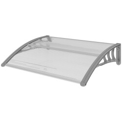 4goodz Deurluifel terrasoverkapping polycarbonaat, 75x100cm zilver