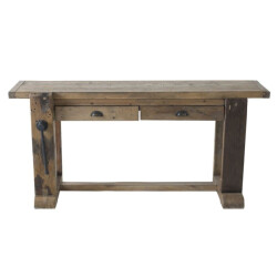 Signature Console met 2 lades van gerecycled bootshout natuur etabli