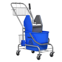 4goodz Schoonmaakwagen rolemmer met wringer op wielen 26 liter capaciteit