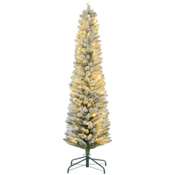 Homcom Kerstboom met sneeuw 180 cm led verlichting -