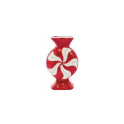 House Vitamin Toffee candy vase- red/ white- 12x6,5x20cm