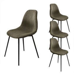 CaliCosy Set van 4 stoelen in ribfluweel met metalen poten h85 cm scott