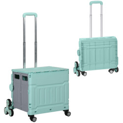Homcom Winkelwagen vouwkrat trapklimmer opvouwbaar max. 65 kg belastbaar -