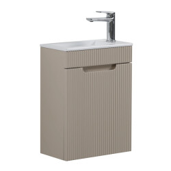 Badplaats Toiletmeubel thermis 40 x 22 cm crème fonteinmeubel met witte