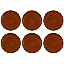 Bitz ® gastro 6 stuks aardewerk ontbijtborden 21 cm amber/zwart 821405
