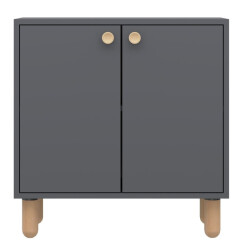 CaliCosy Kleine buffetkast met 2 deuren en massief beukenhouten poten l72 cm lina