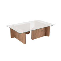 CaliCosy Salontafel met een blad van gehard glas l105 cm flavio