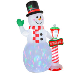 Homcom Opblaasbare sneeuwpop 240 cm met led-verlichting